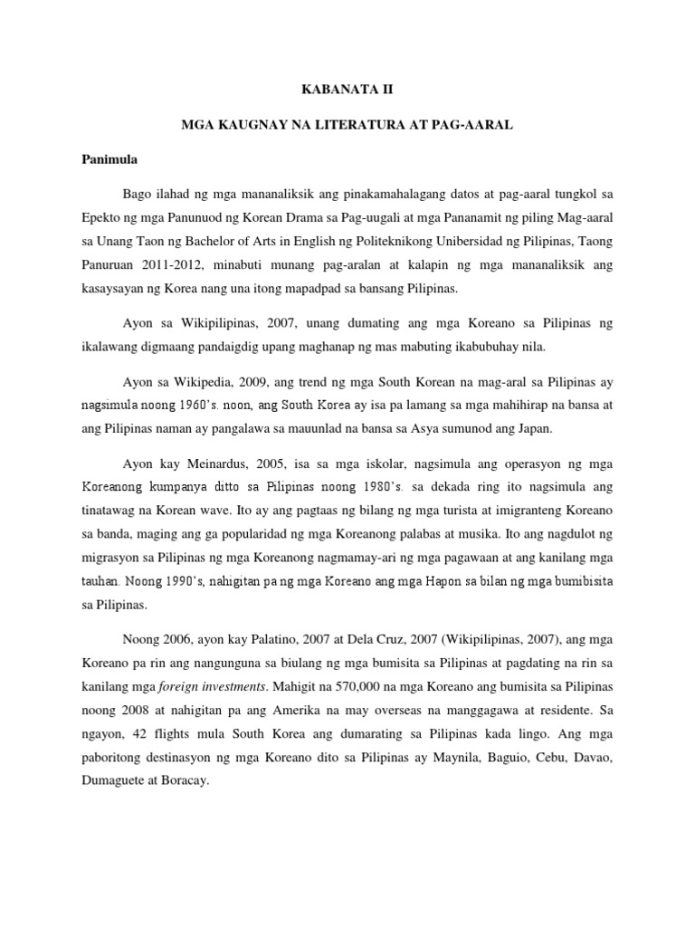 kabanata 1 research paper filipino
