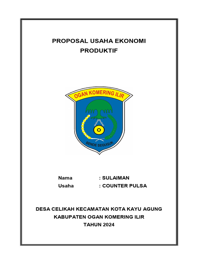 Proposal Bantuan Usaha Counter Pulsa 2024 | PDF