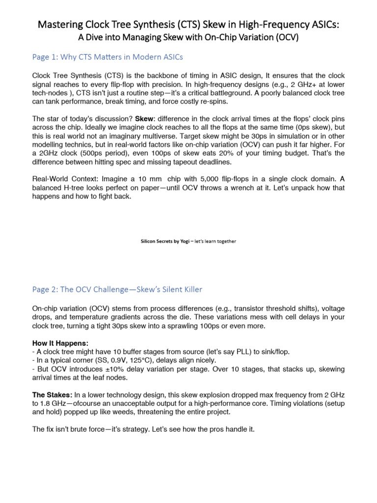 Managing Skew in ASIC Clock Trees | PDF | Integrated Circuit | Digital ...