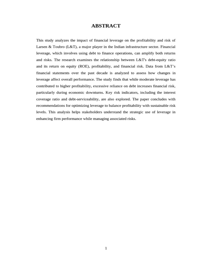 23S41E0060 - Analysis of Financial Leverage On Profitability and Risk ...