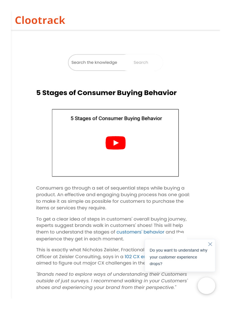 What Are The 5 Stages of Consumer Buying Behavior - Clootrack | PDF ...