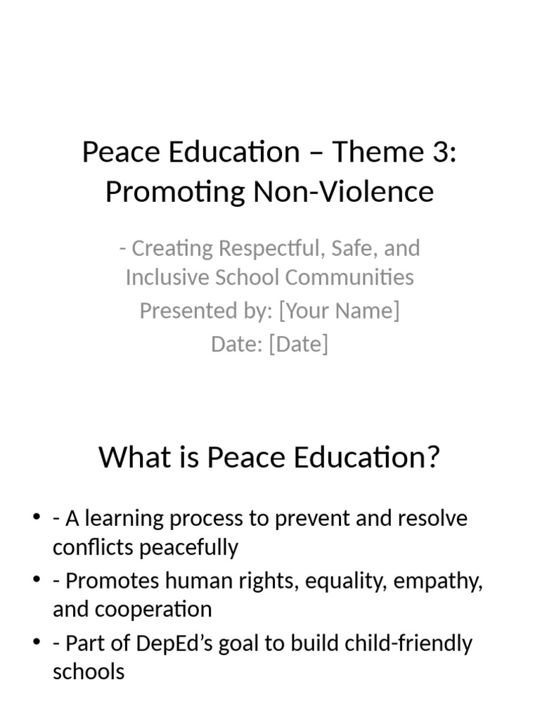 Non-Violence in Peace Education | PDF | Violence | Bullying