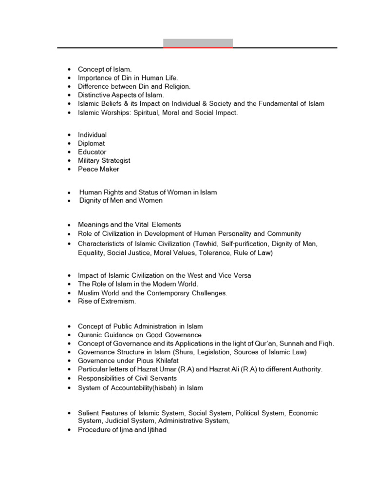 Comprehensive Guide to Islamic Studies | PDF