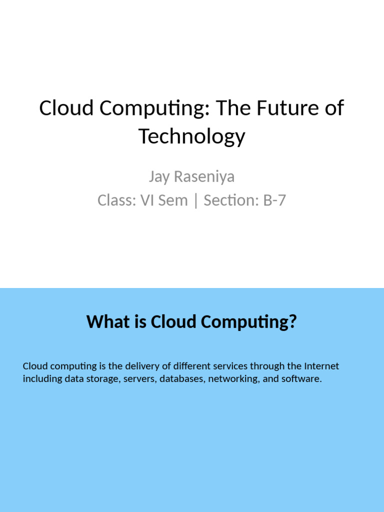 Colorful Cloud Computing Presentation | PDF