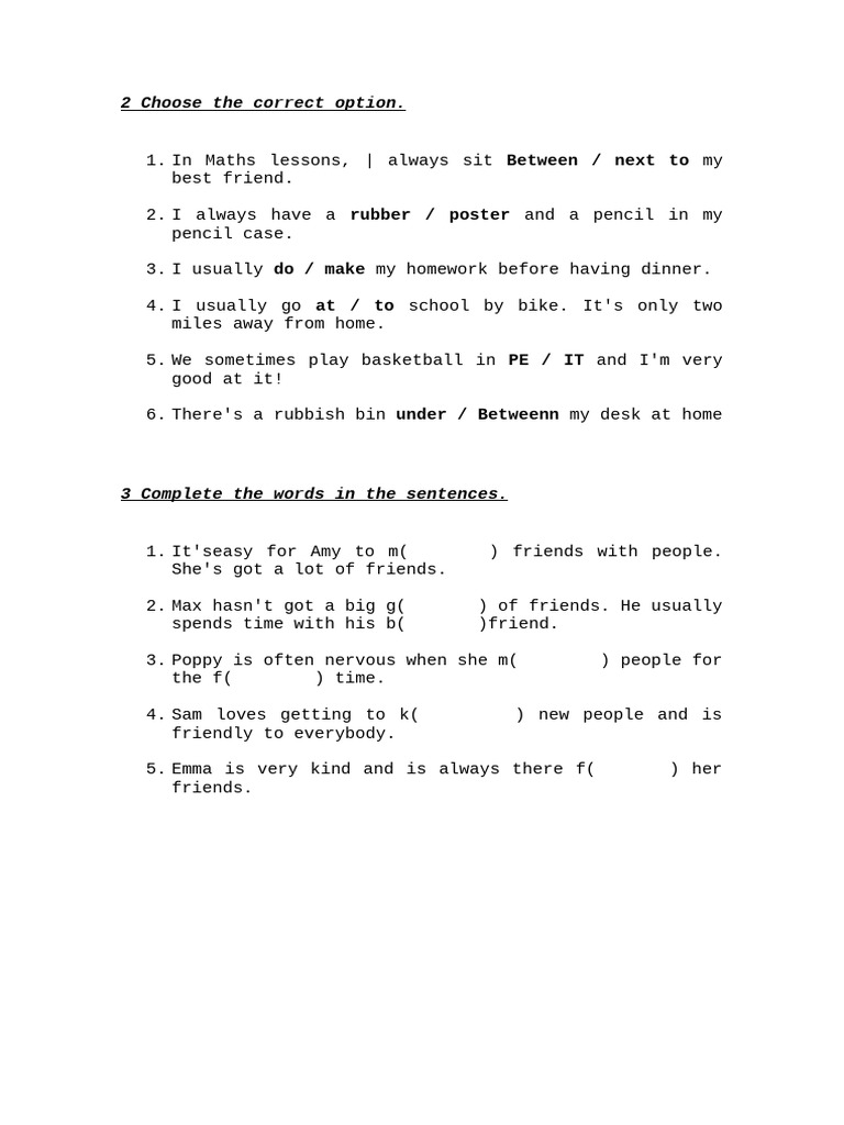 2 Choose The Correct Option | PDF