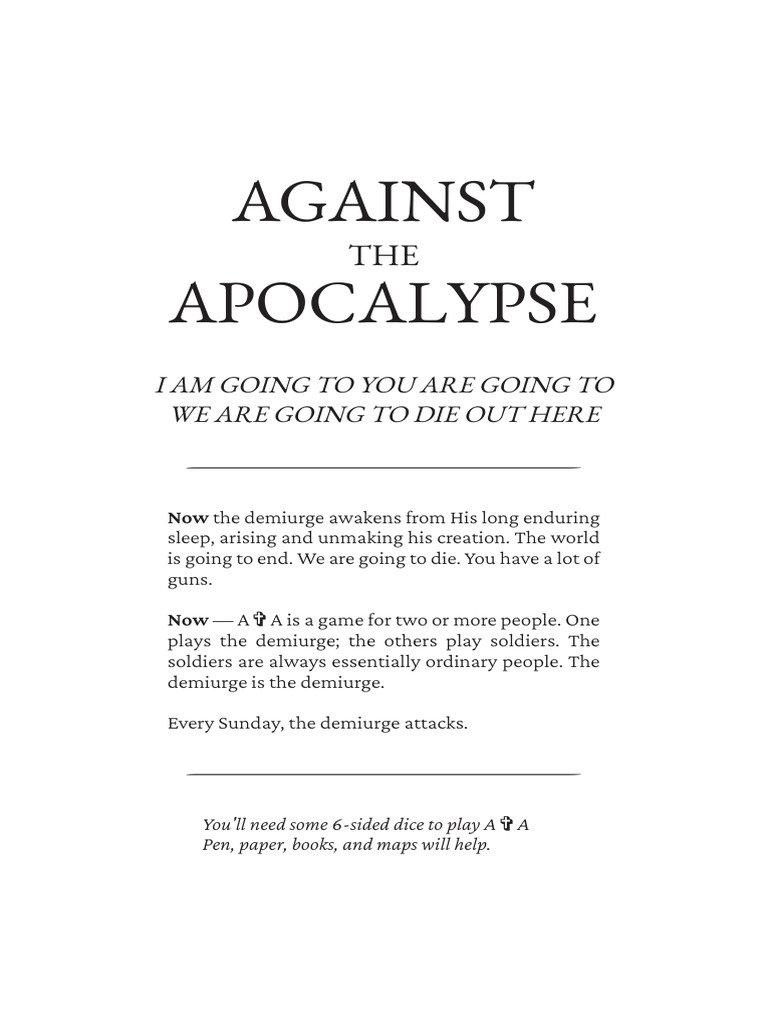 Apocalypse Role-Playing Game Guide | PDF | Bullet | Gun Barrel