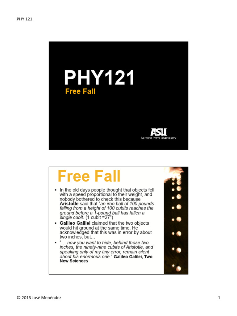 Understanding Free Fall Physics | PDF | Gravity | Motion (Physics)