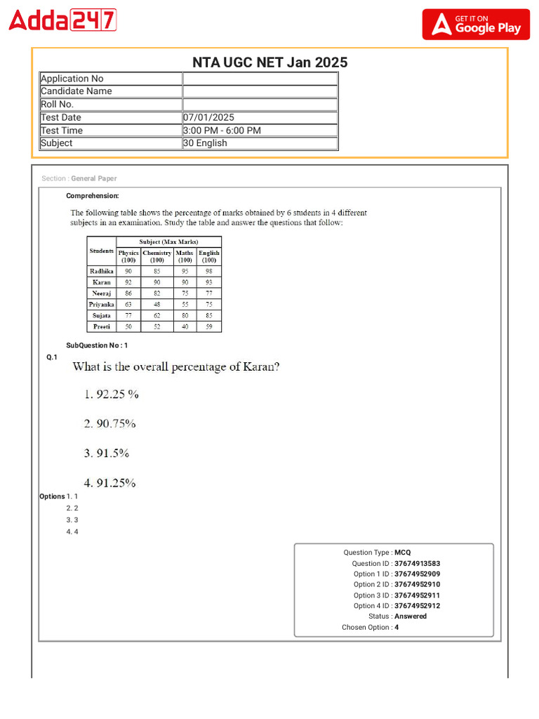 UGC NET Answer Key English | PDF | Multiple Choice | Standardized Tests