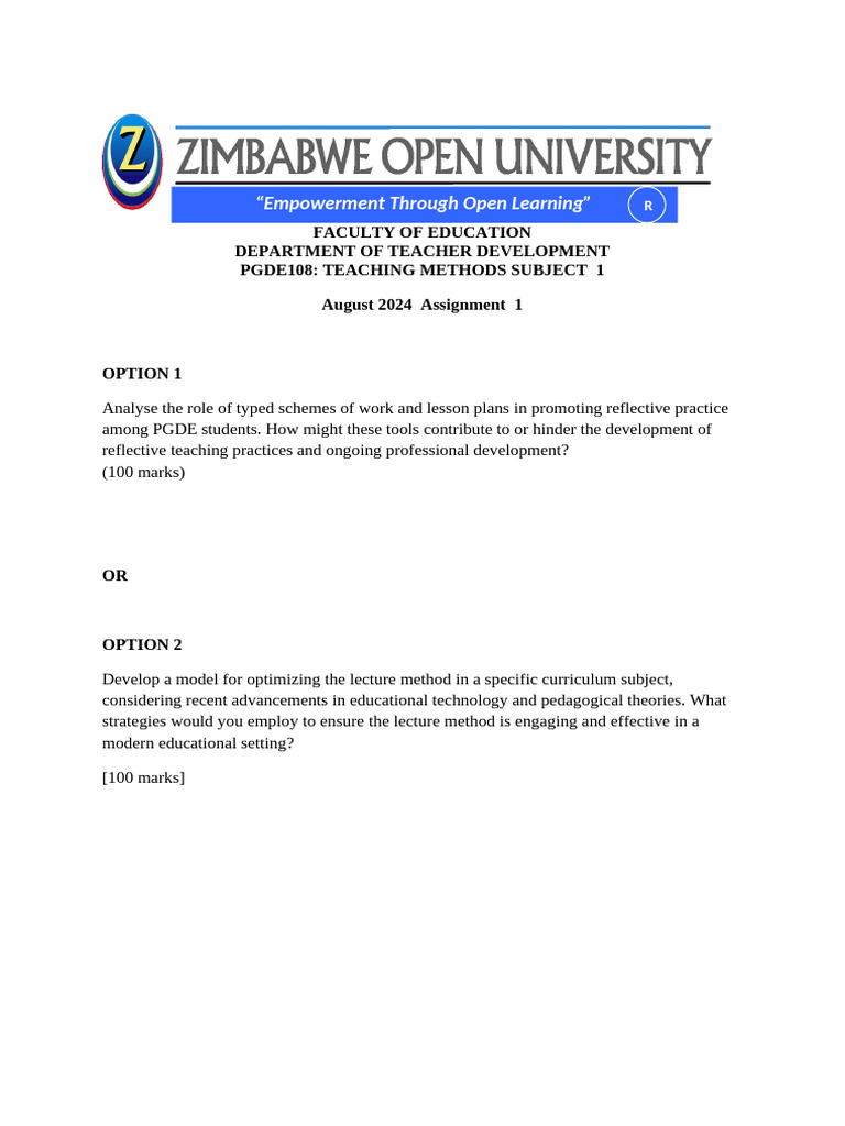 Teaching Methods Assignment Analysis | PDF