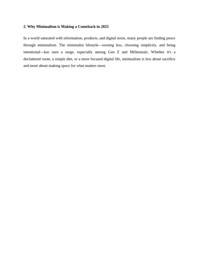 Why Minimalism Is Making A Comeback in 2025 | PDF