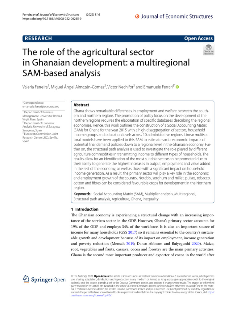 The Role of The Agricultural Sector in Ghanaian Development | PDF ...