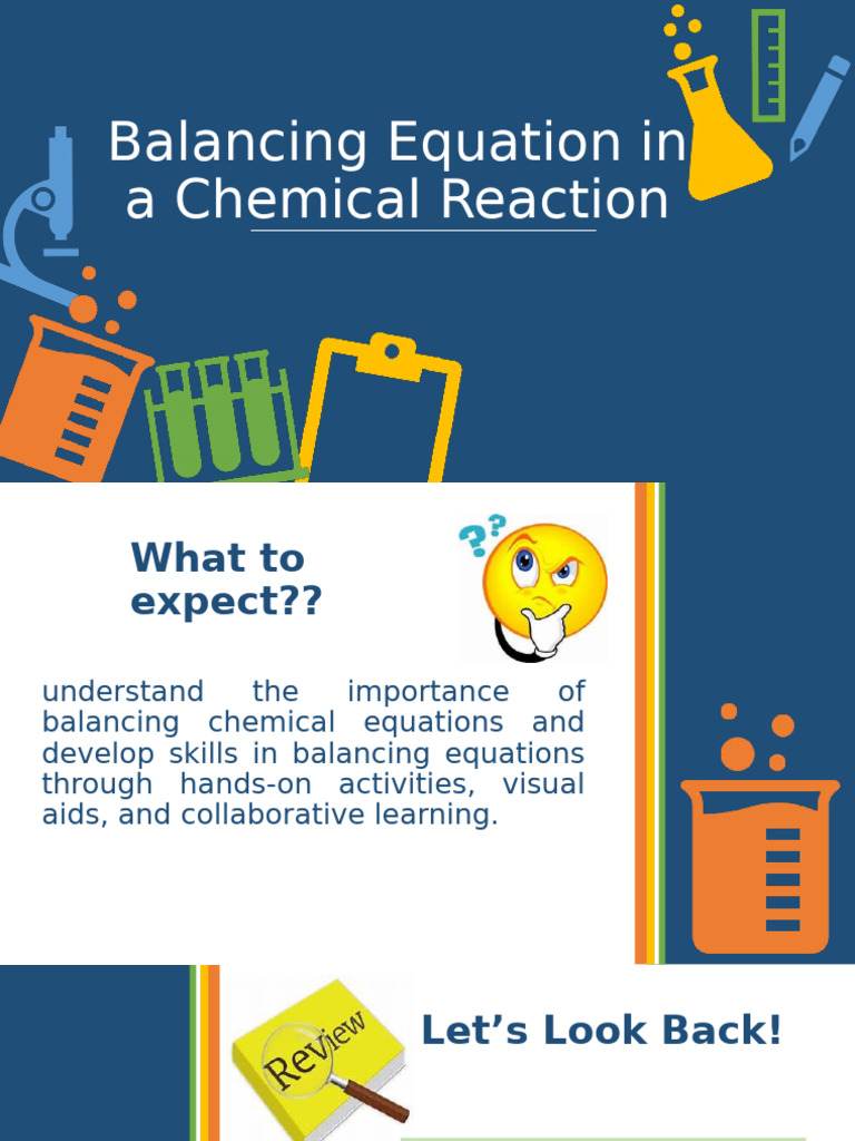 Balancing-Equation-in-a-Chemical-Reaction | PDF | Chemistry | Physical ...