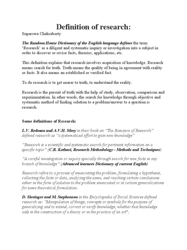 Definition of Research Science Marketing Research Free 30day