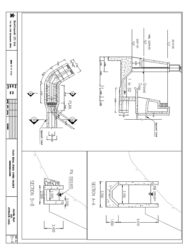 Intake - GT - SB - New-Gravel Trap and Approach Canal | PDF