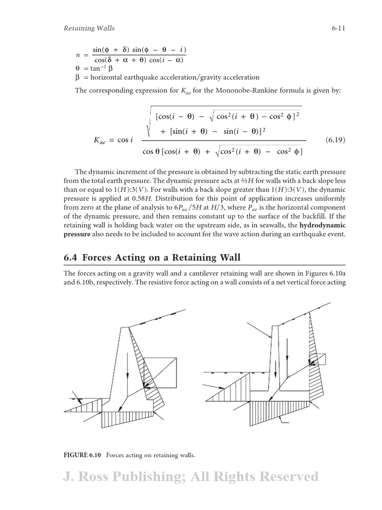 Retaining Wall Stability and Forces Analysis | PDF | Classical ...