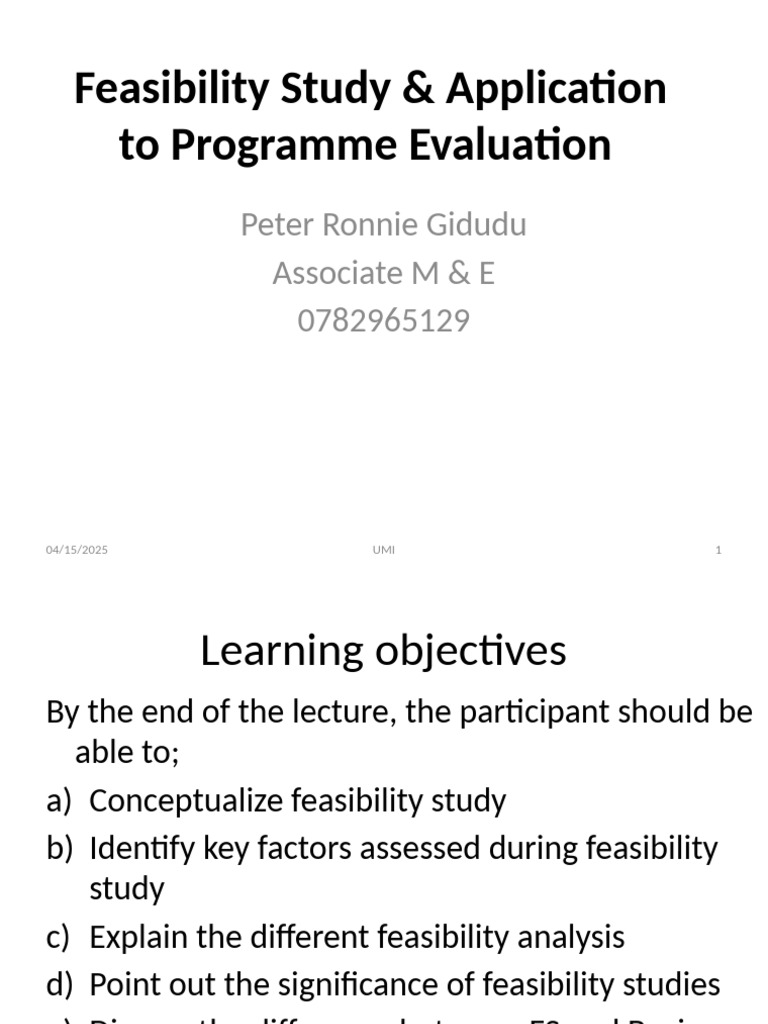 Project Feasibility Study Overview | PDF | Feasibility Study | Economics