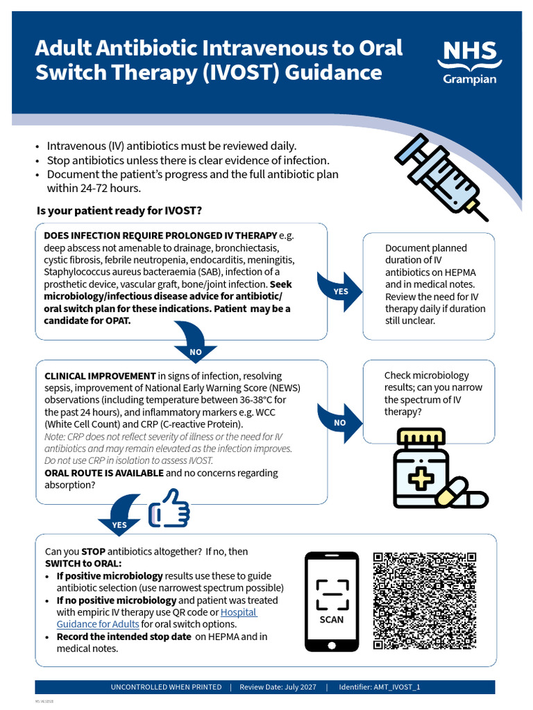 IVOST Antibiotic Switch Guidance | PDF | Infection | C Reactive Protein