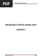 MS Word Lesson 1 - WTA