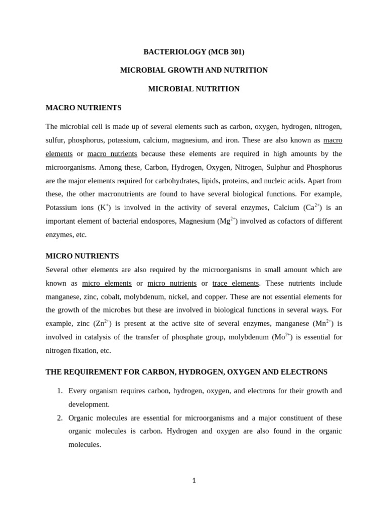 Microbial Growth and Nutritional Requirements | PDF | Bacteria ...