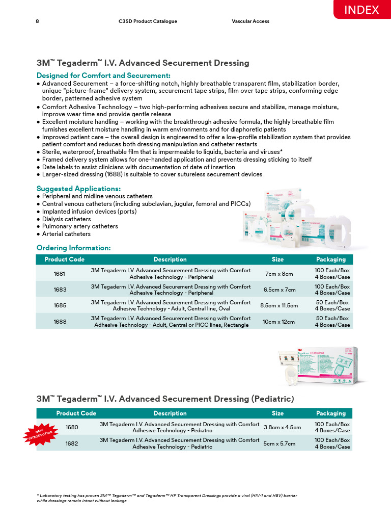 3M Tegaderm I.V. Dressing Catalogue | PDF | Intravenous Therapy | Angiology