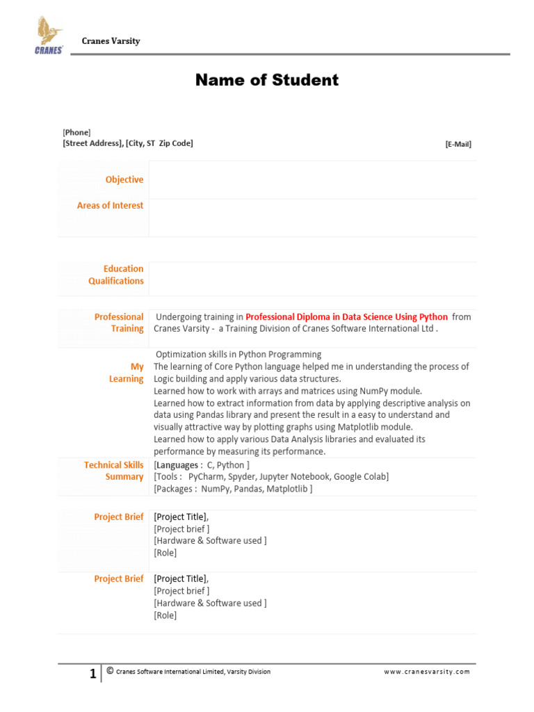 Data Analysis Training at Cranes Varsity | PDF