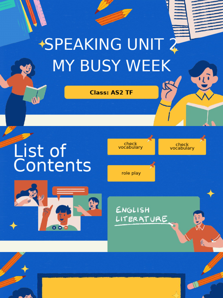 Speaking Unit 2 - My Busy Week | PDF