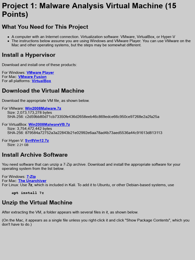 VMware Malware Analysis Setup Guide | PDF