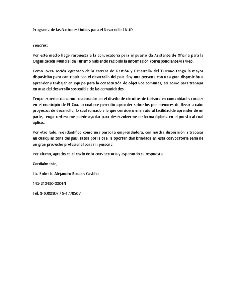 Carta de motivación