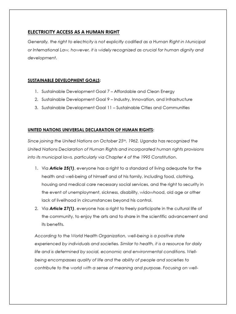 Electricity Access as a Human Right | PDF | Sustainability | Human Rights