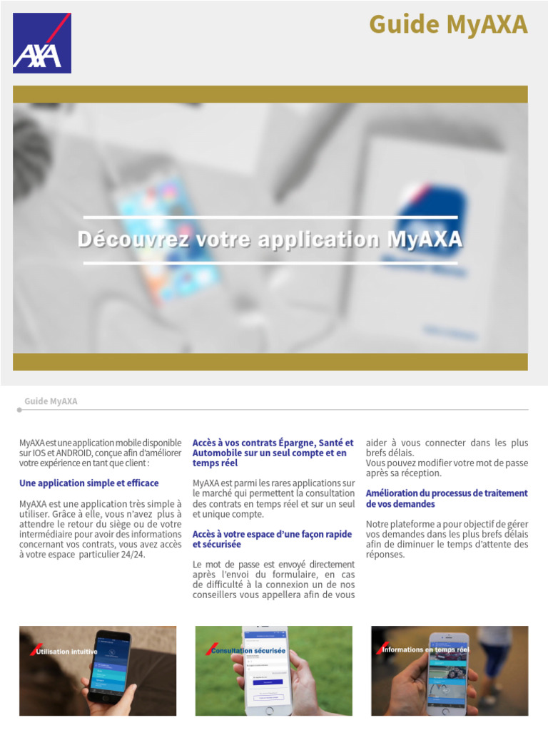 Guide d'utilisation de l'application MyAXA | PDF | Application ...