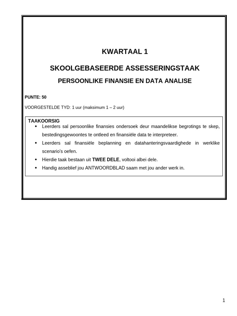 Grade 12 Term 1 Task Afr | PDF
