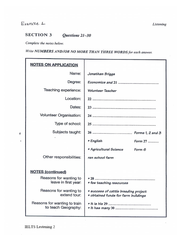 IELTS Listening Tapescript Exercises | PDF