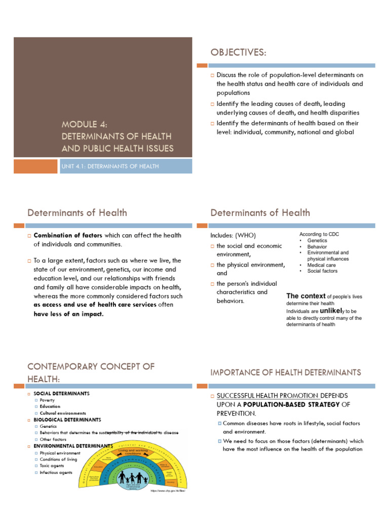 PHPP+311+Topic+4+Week+7+ +day+1,2+ +Determinants+of+Health | PDF ...