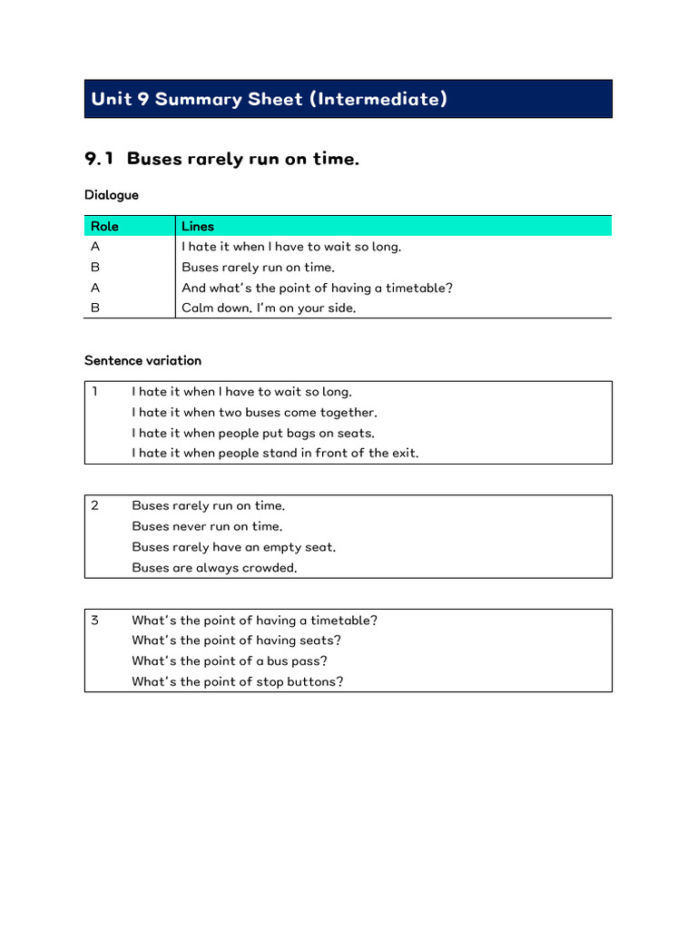 Unit+9+Summary+Sheet+(Int) | PDF