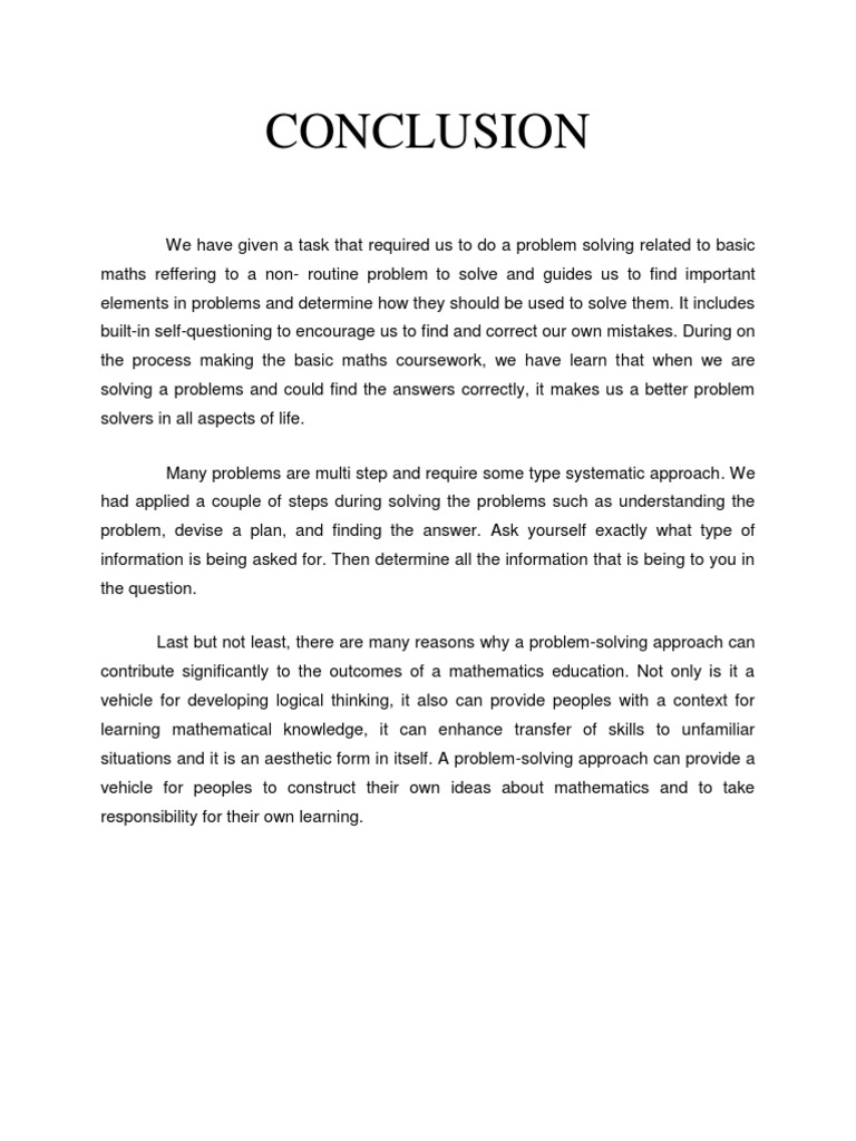 mathematics essay conclusion