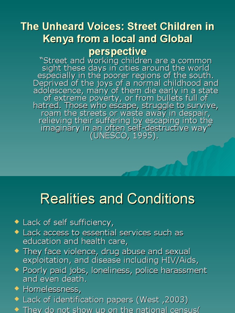 The Unheard Voices: Homeless Youth/Street Children | PDF | Homelessness ...
