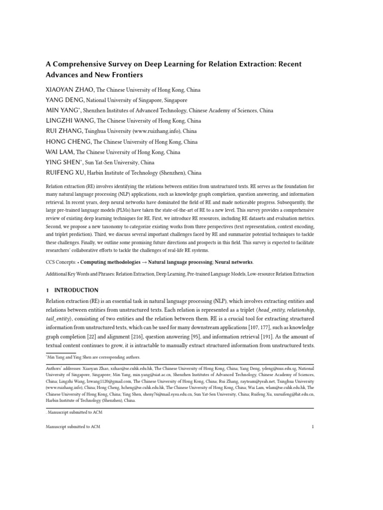 Deep Learning Advances in Relation Extraction | PDF | Artificial ...