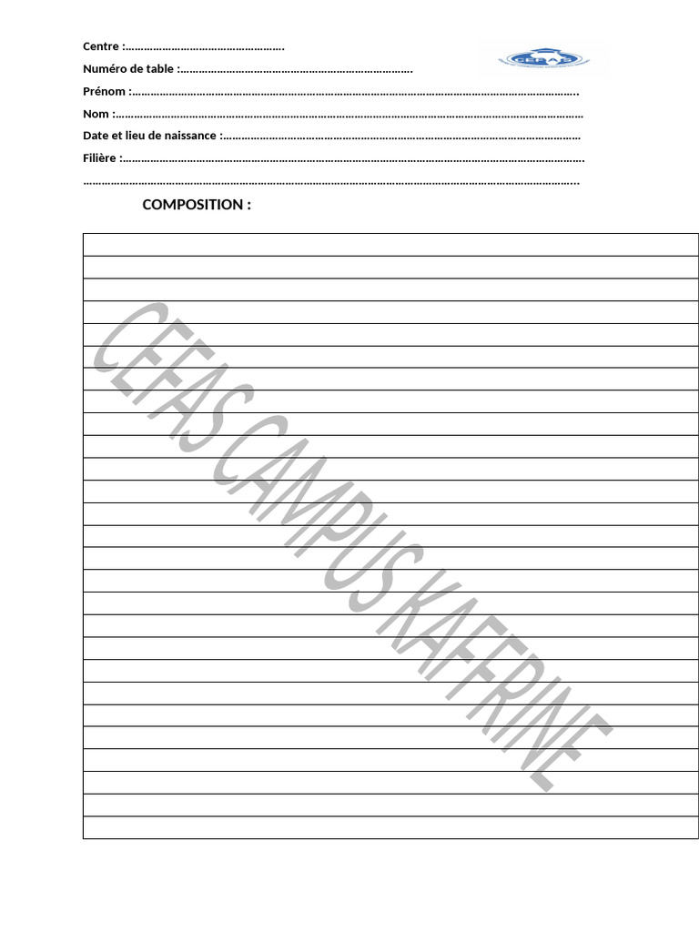 Feuille D'examen | PDF