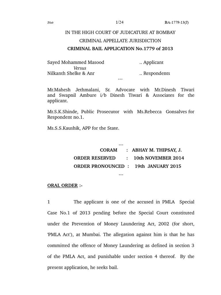 Dinesh Tiwari's Bail Application Case | PDF | Bail | Crimes
