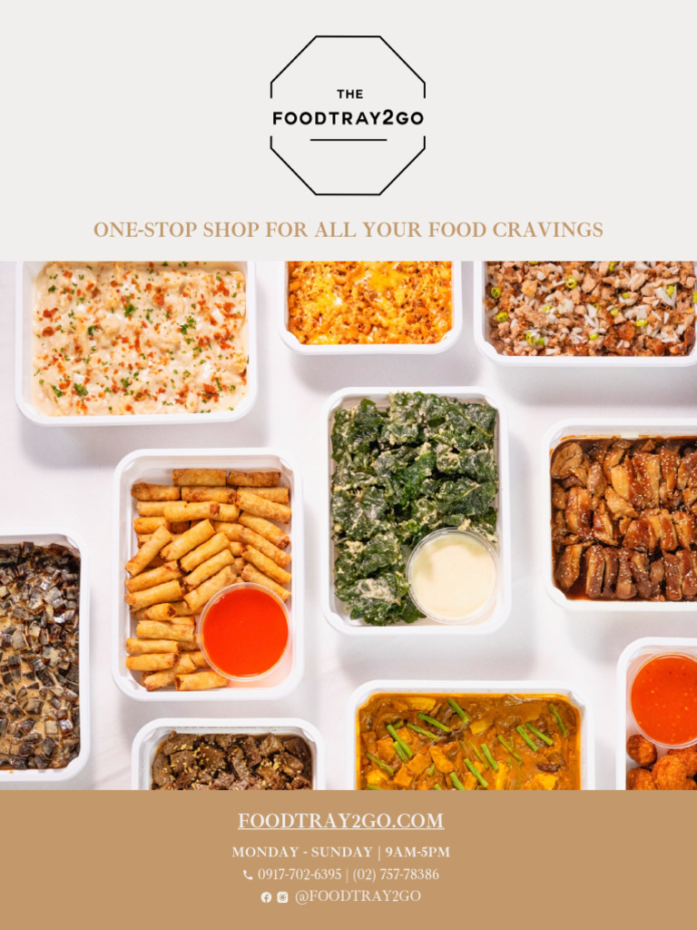 Food Tray Menu for Catering Services | PDF | Sauce | Dumpling