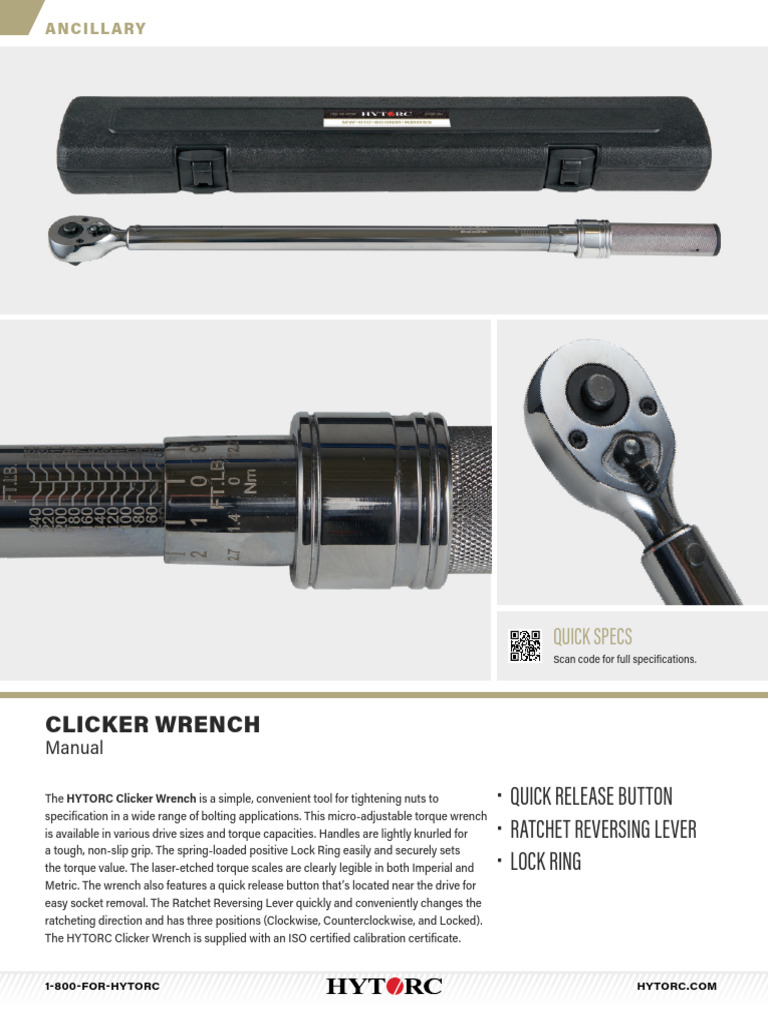Clicker Wrench Cut Sheet | PDF