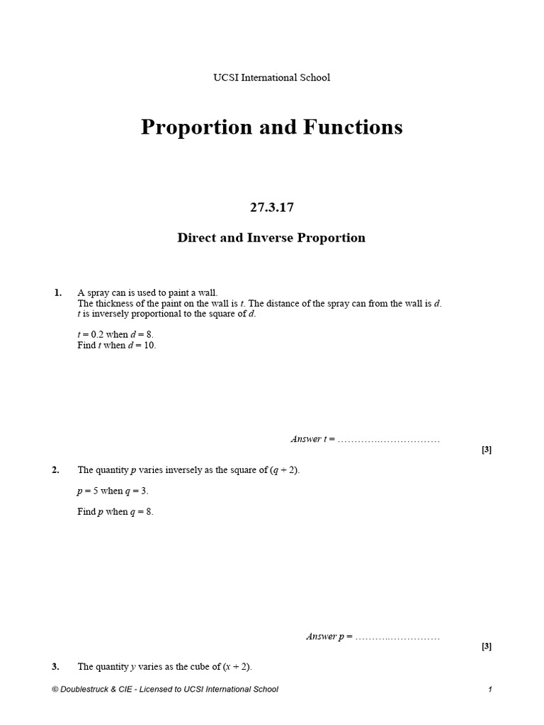 Proportion and Functions | PDF