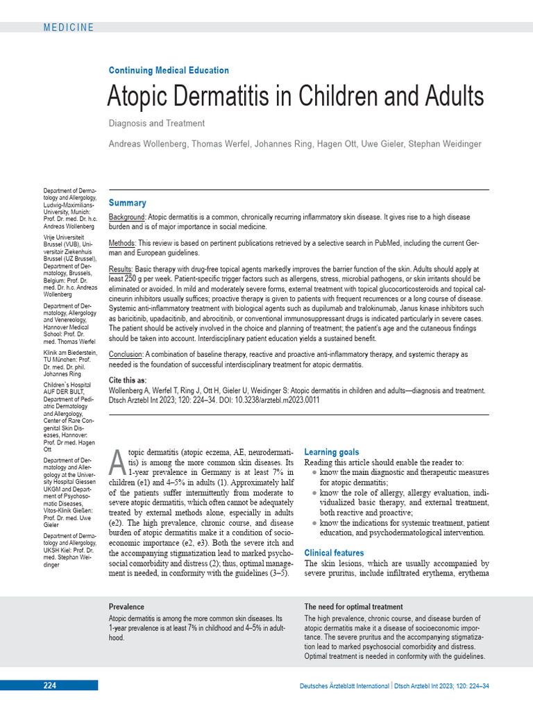 Atopic Dermatitis | PDF | Dermatitis | Allergy