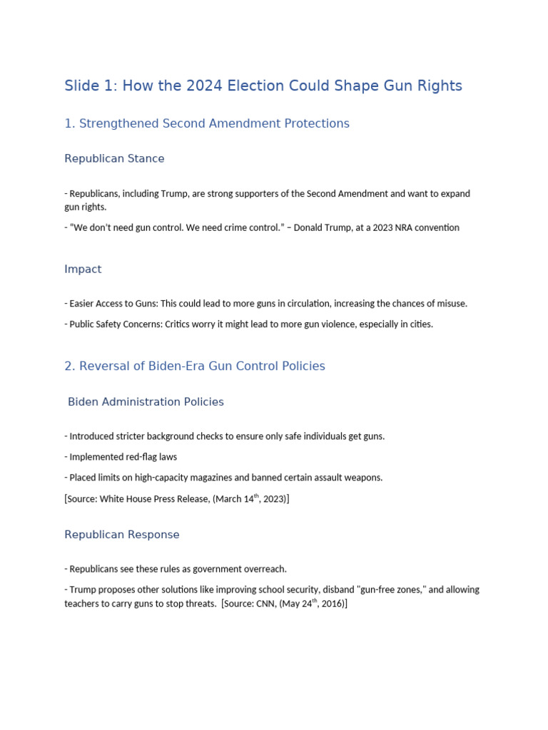 2024 Election's Impact on Gun Rights | PDF | Gun Politics In The United ...