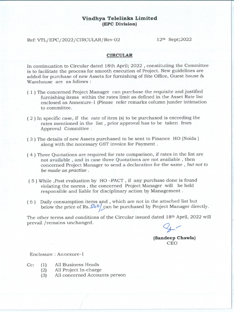Circular For Assets | PDF