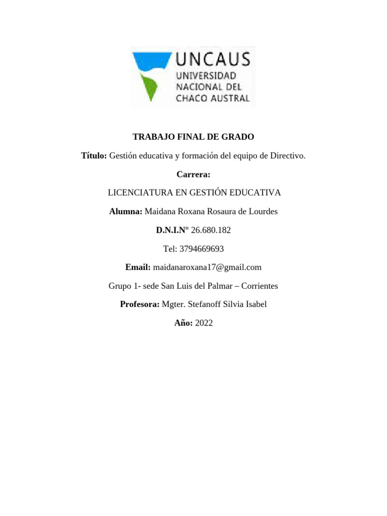 Gestión Educativa y Formación Directiva | PDF | Plan de estudios ...