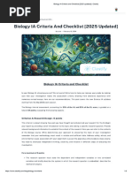 Biology IA Criteria & Checklist 2025 | PDF | Methodology | Data