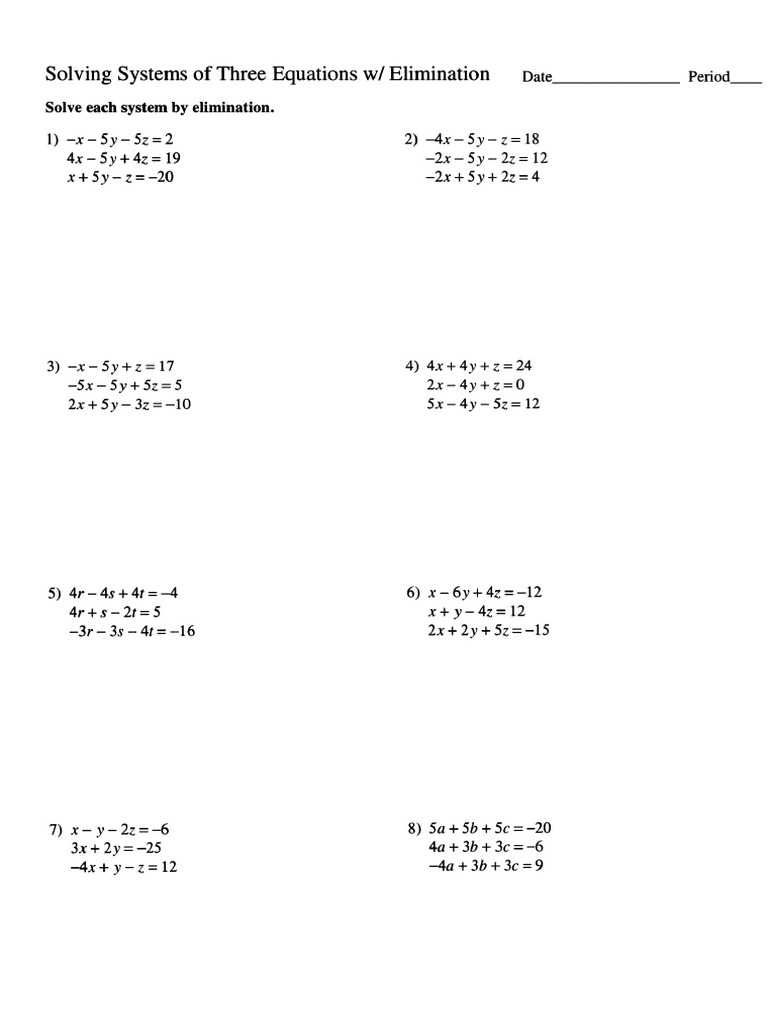 Solve 3 Variable | PDF