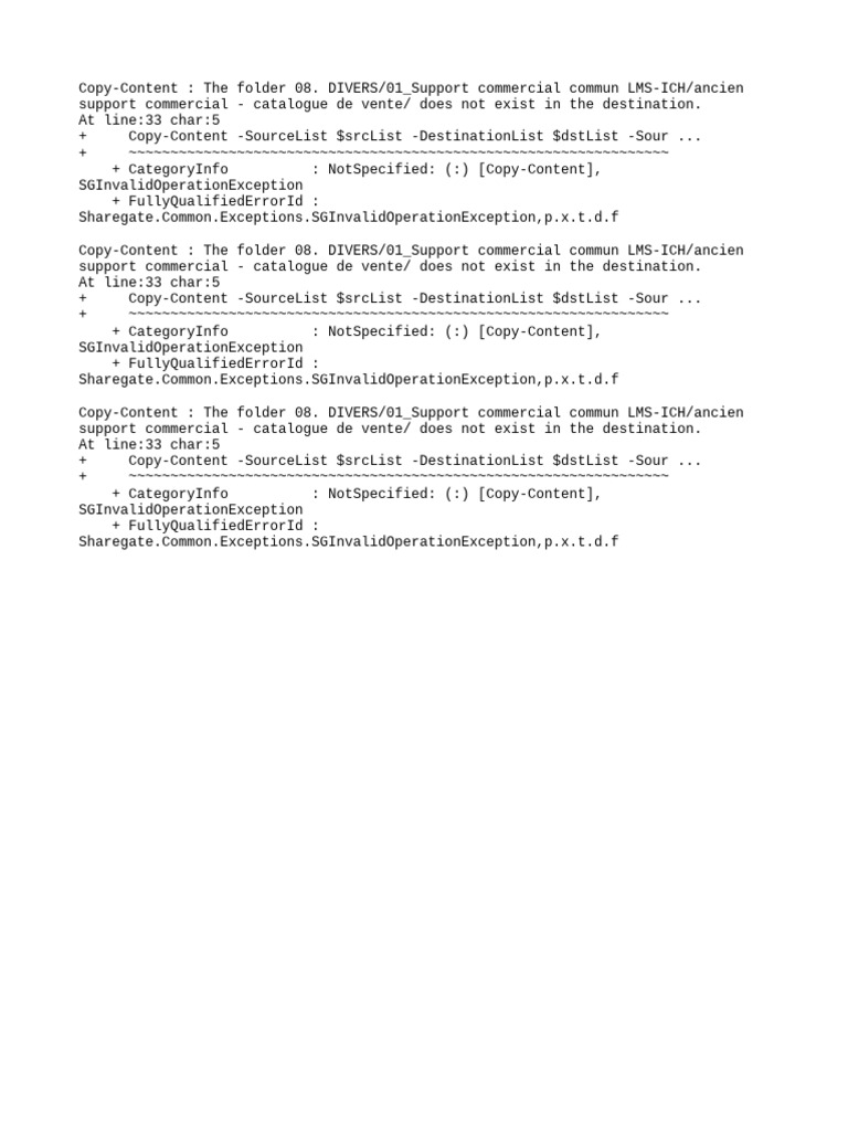 Copy-Content Folder Error Report | PDF