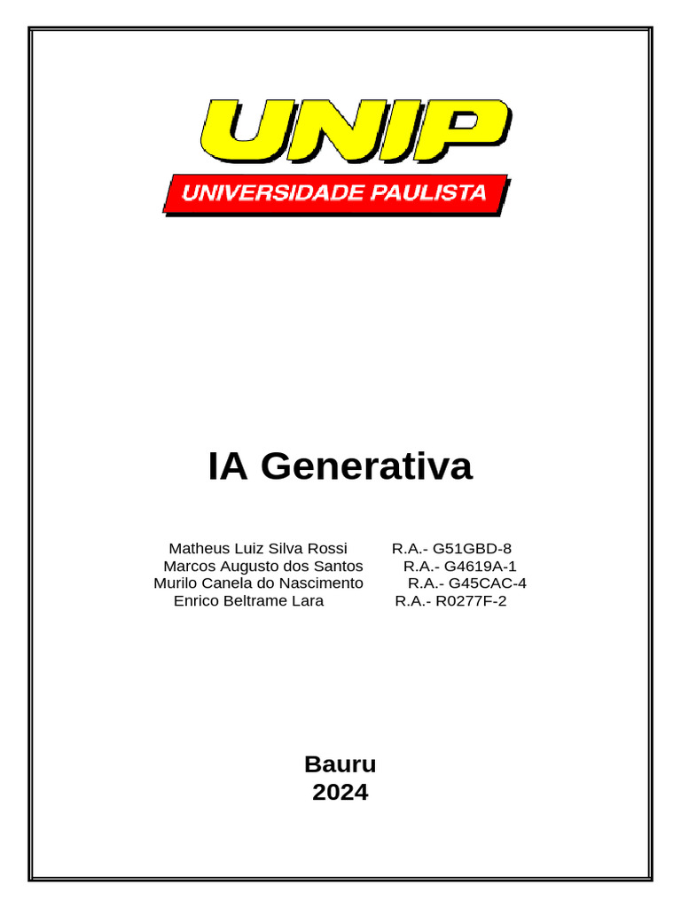 Tipos e Modelos de IA Generativa | PDF | Inteligência artificial ...